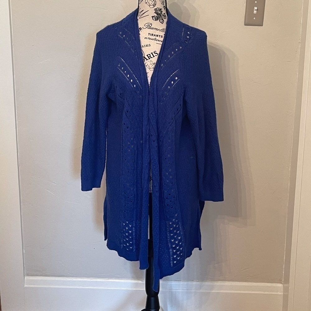 EUC Laura Ashley blue cardigan sweater​​​​​​​​​​​​​​​